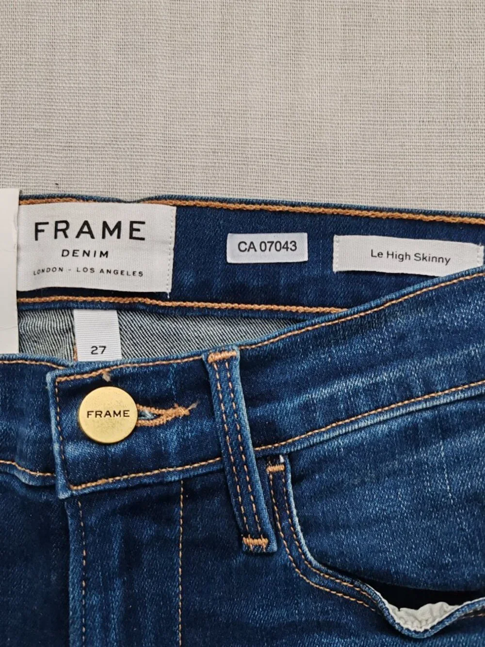 FRAME Le High Skinny Jeans in Columbia Road Wash - Size 27 - Premium Stretch - Picture 4 of 16